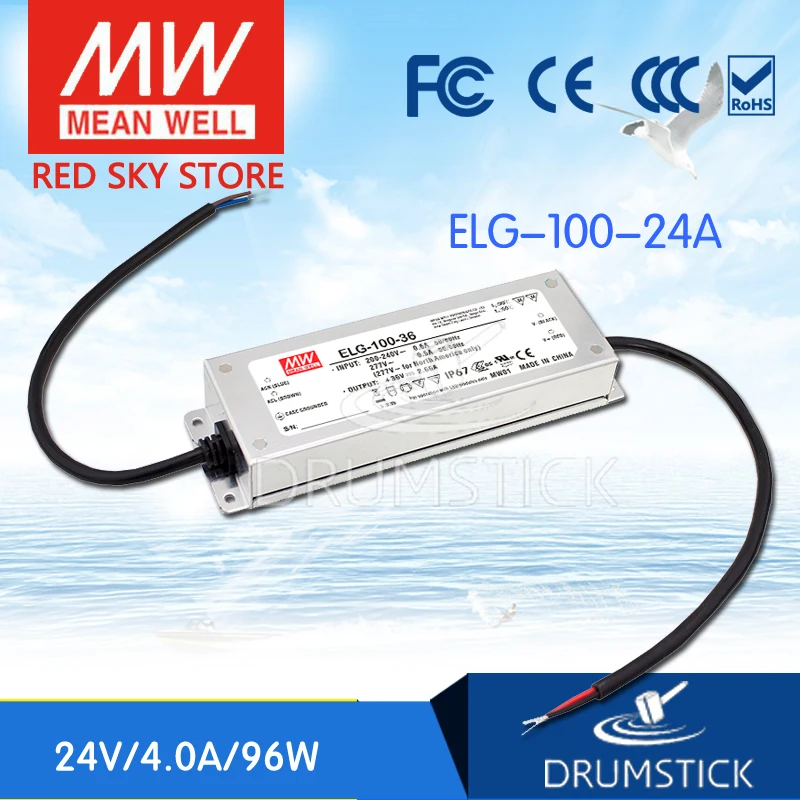 

MEAN WELL ELG-100-24A-3Y 24V 4A meanwell ELG-100 24V 96W Single Output LED Driver Power Supply A type