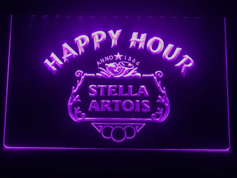 616 Стелла артойс пиво «Happy Hour» светодиодный неоновый знак