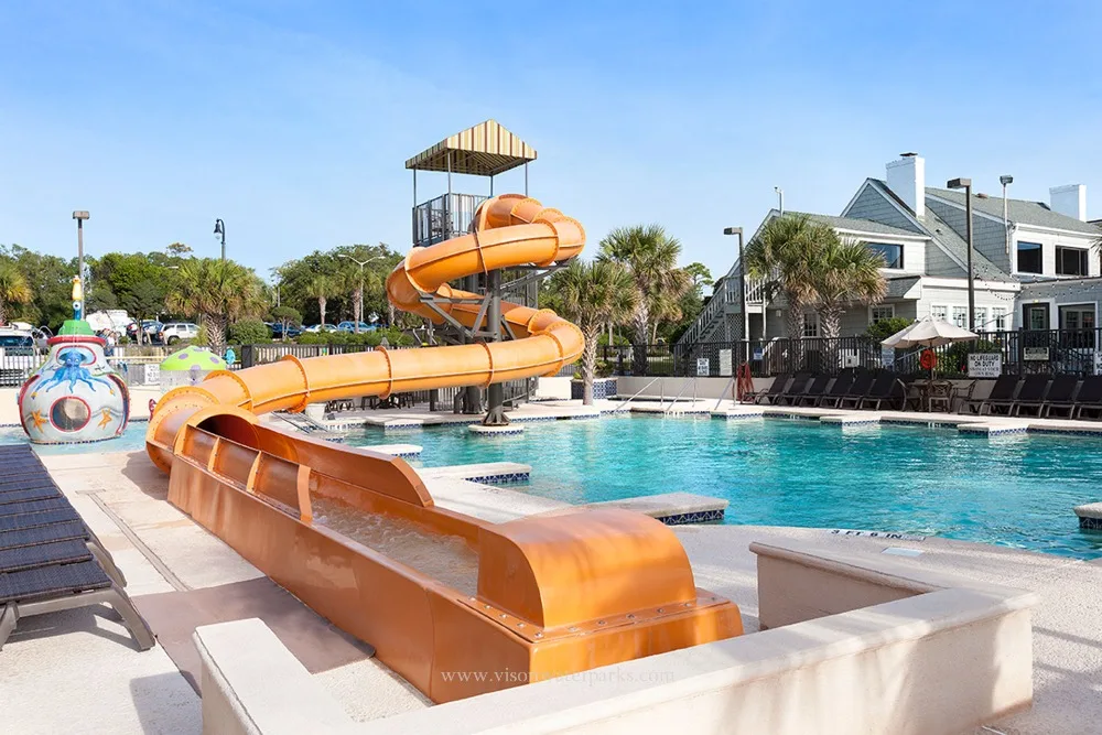 Resort hotel fiberglass swimming pool slide VISON WATERPARKS (2)