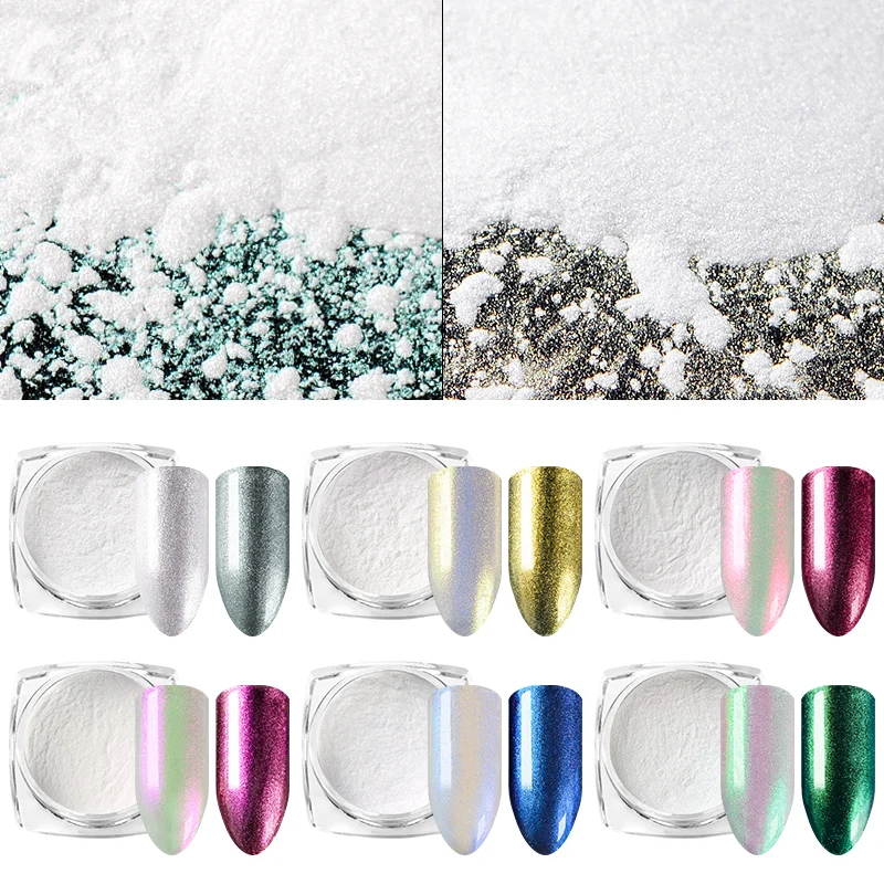 

1 Box Chrome Mirror Powder Nail Art Glitter Chameleon Pigment Powder Manicure Nail Tips Decoration Accessories Gel Polish Dust