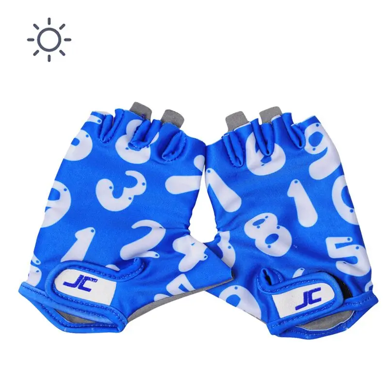 Children Cycling Gloves Kids Half Shockproof Breathable Short Finger