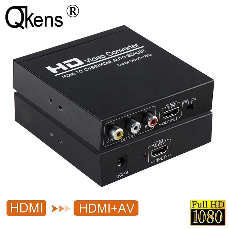 Высокое качество HDMI к CVBS AV/HDMI авто скалер NTSC PAL ТВ Формат HD видео конвертер для VHS VCR