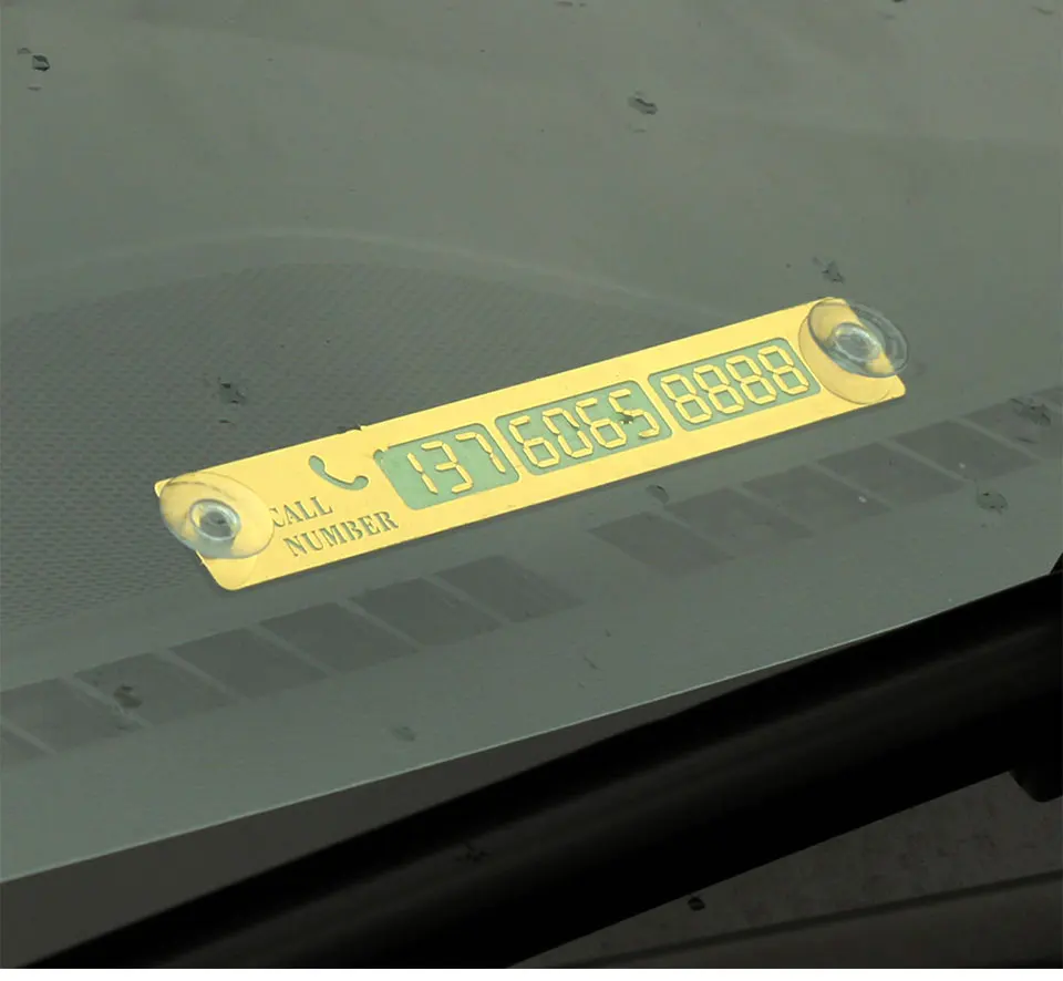 Night Light Temporary Car Parking Notification Card Telephone Number Plate Stickers Universal Auto Phone Number Card (10)