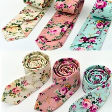 Хлопок печати 6 см цветочный галстук классические модные мужские для подарков 5 цветов Свадебный галстук