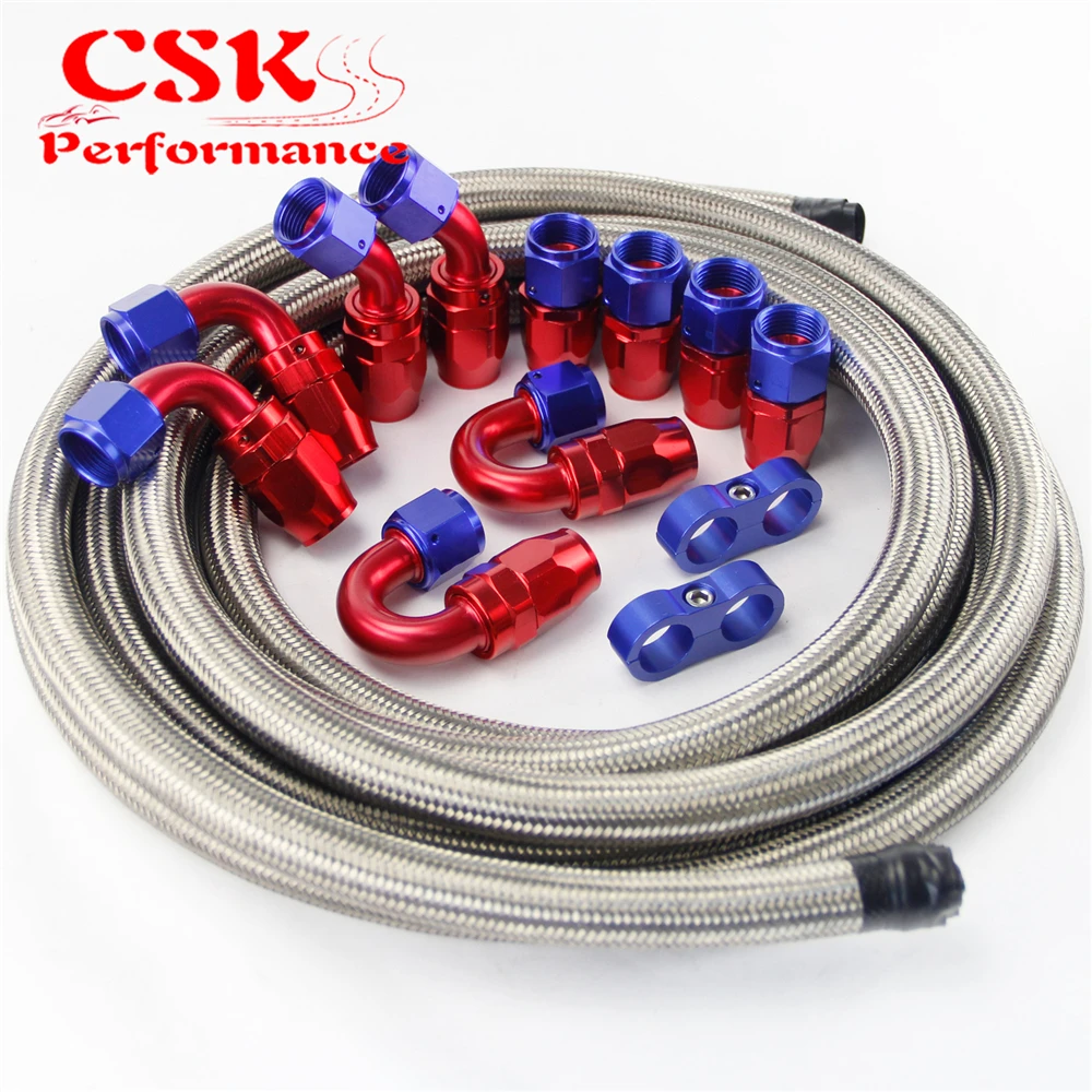 AN10 Stainless Steel /Nylon Braided Oil Line / Hose +Fitting Hose End
