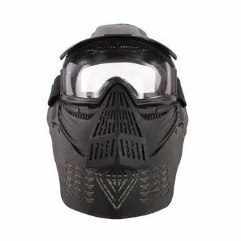 

WoSporT Military Full Face Tactical Paintball Mask Airsoft Lens Mask with Goggles & Neck Protect for Outdoor CS Accessory