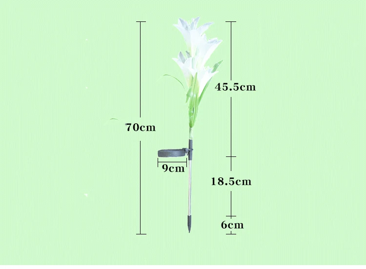 Solares do Bloco Flor do Lírio Solar da Iluminação da Paisagem do Diodo Emissor de Luz em Mudança da Multi-cor para Decorar o Caminho 2 com 8 Luzes Postas Luz 2 Lâmpadas solares