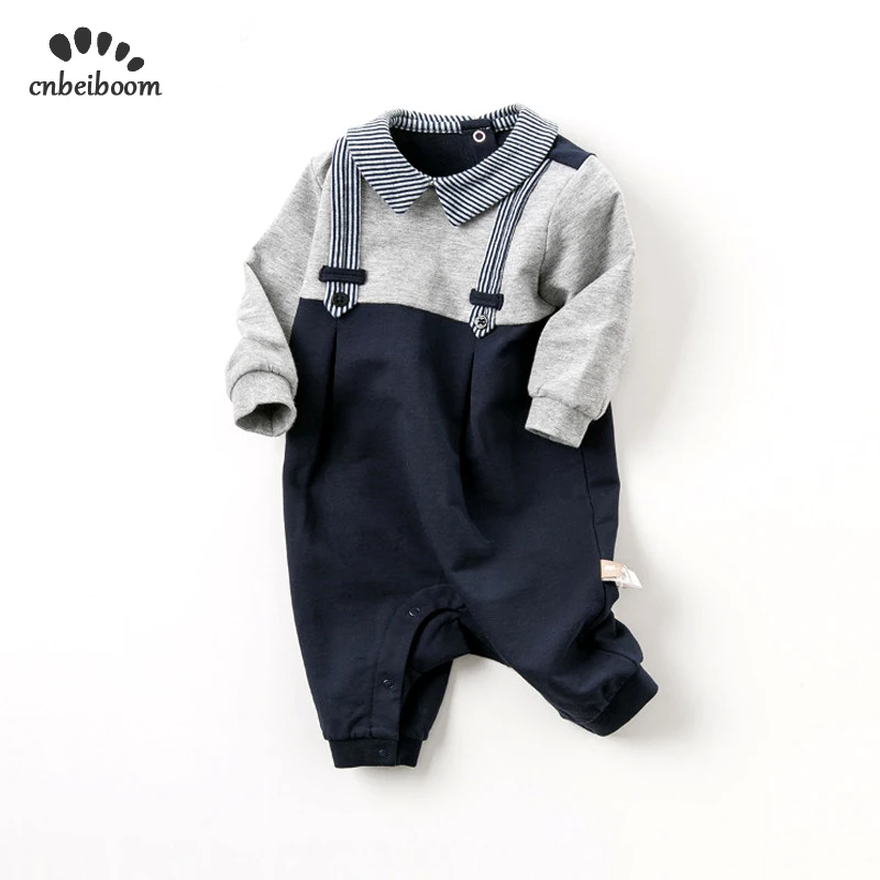 

Baby Rompers Boys' Baby Clothing onesies 2019 new spring newborn gentlemen cotton romper boy long sleeve jumpsuits for birthday