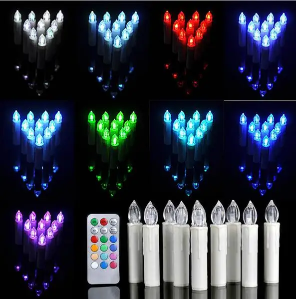 

Wireless LED Remote Control Candles Lights Christmas Tree Party Home Decor candle lighting lamp Wax Taper Candles