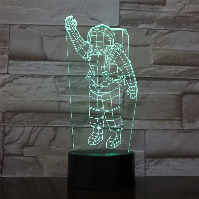 Астронавт космический корабль X 3D лампа Иллюзия детский ночсветильник сенсорный