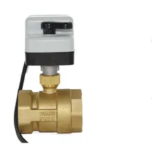 AC100-230V AC DC9-30V Электрический моторизованный шаровой клапан 2-управление с помощью проводов нормально открытый нормально закрытый 2-латунный клапан DN15-DN50