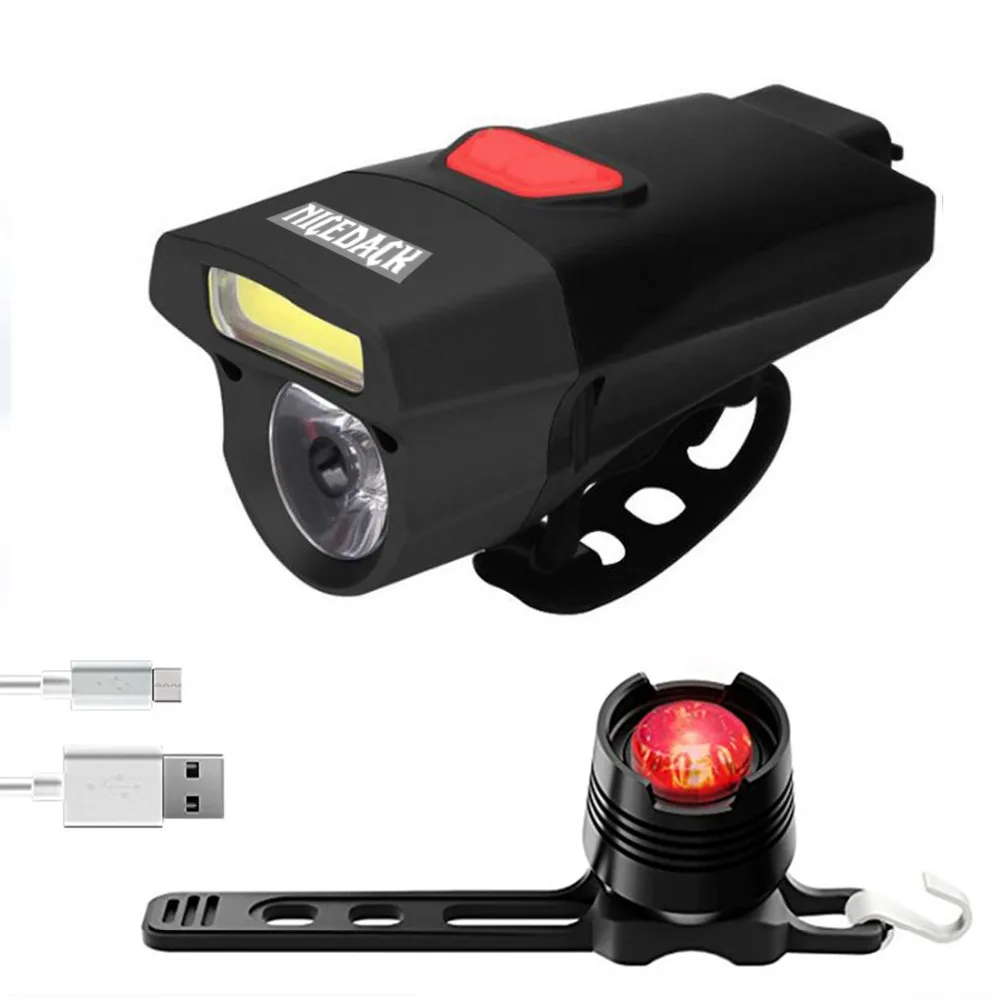 

Super Bright Bike Light Set USB Rechargeable, Ultralight Waterproof Road / MTB Light Double Lamp Front light LED Bike Taillight