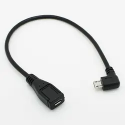 100 шт. 90 градусов под прямым углом 5pin Micro USB мужчин и женщин M/F удлинитель синхронизации данных мощность зарядный кабель шнур 25 см