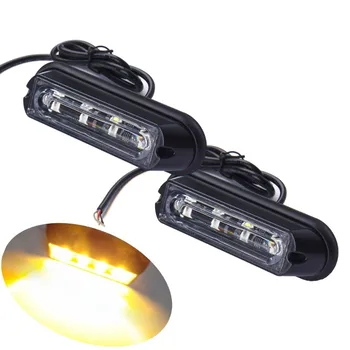 

High Power 2x 4 LED Car Emergency Beacon Warning Light 12V/24V led Strobe Flash light DRL Hazard Offroad Truck flashing fog lamp