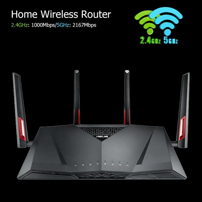 ASUS RT-AC88U Wi-Fi игровой роутер 2,4 ГГц/5 ГГц двухдиапазонный роутер ультра-Быстрый 802.11ac 8 гигабитных lan портов WiFi беспроводной повторитель