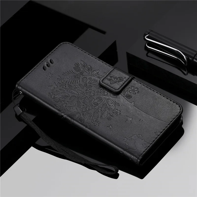 Cat and Tree 3D Embossed Wallet Case For Huawei Y9 2018 Case Coque Flip Leather Case For Huawei enjoy9Plus Cover Book Stand Capa (13)