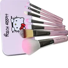 7pcs/lot Hello Kitty Makeup Brushes Set for eyeshadow blusher Cosmetic Brushes brochas pinceaux kit pincel maquiagem mc Make Up
