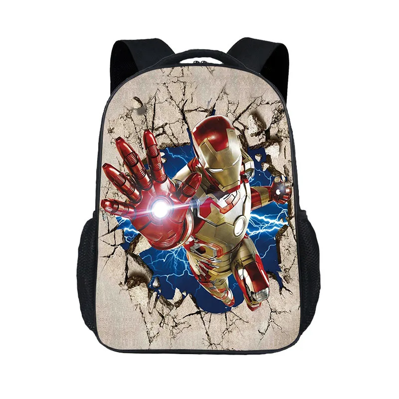 Новая модная детская мультяшная сумка с принтом Железного человека, индивидуальная школьная сумка для начальной школы, сумка через плечо для детского сада, рюкзак для мальчиков и девочек - Цвет: As the picture