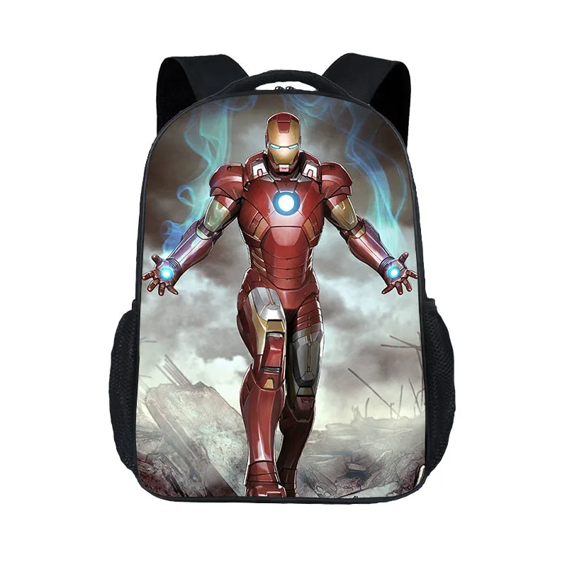  New Fashion Children's Cartoon Bag Iron Man Printing Personality Primary School Bag Kindergarten Sh - 33009729665