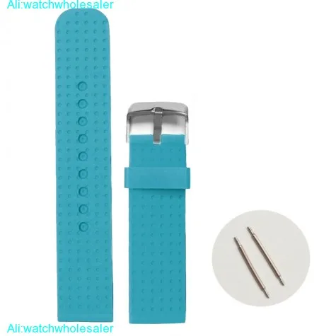 22mm Deep Sky Blue Silicone Jelly Rubber Unisex Watch Band Straps WB1074N22JB