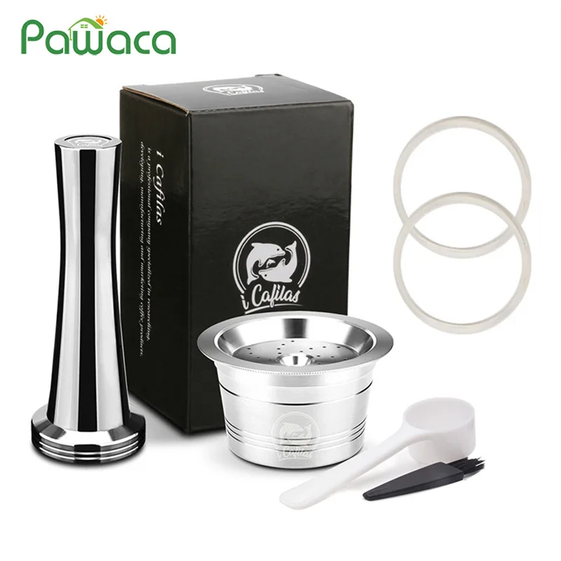 

Reusable Refillable Coffee Capsule Stainless Steel Coffee Capsule Filters Tamper Spoon Circle for K-fee Coffee Capsule Machine