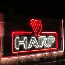 Арфа пивной бар украшения подарок двойной цвет светодиодные неоновые световые знаки st6-a2001