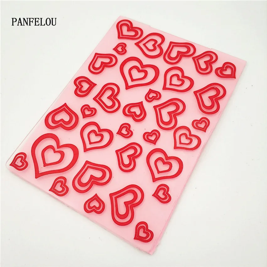 PANFELOU розовое сердце любовь карты памяти пластиковые для скрапбукинга DIY шаблон