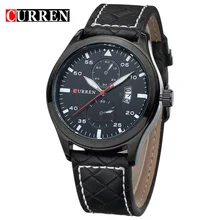 CURREN De Mode Style Décontracté Bracelet En Cuir Marque De Luxe Hommes Sport Montres Boîtier En Acier Inoxydable Analogique Quartz Montre relogio