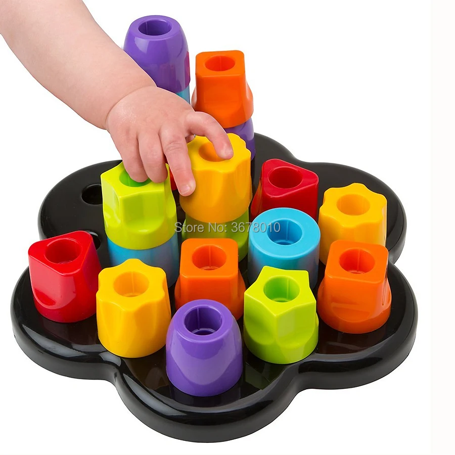 Tots First Chunky Pegs,Learning to Match, stack, build and sort the pegs in all kinds of shapes and sizes Educational toys 2