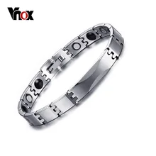 Vnox carburo de tungsteno pulseras de energía magnética terapia de germanio ion pulseras hombres joyería de las mujeres