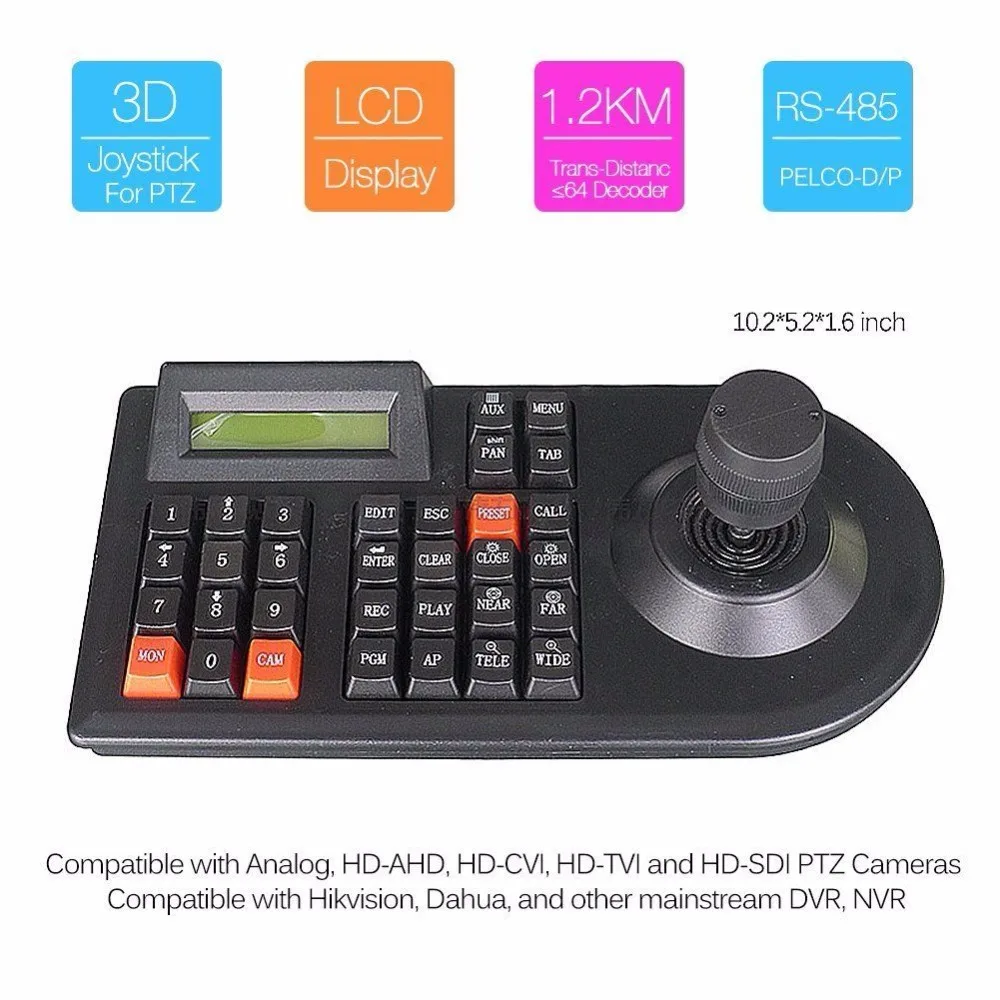  CCTV joystick Keyboard Controller LCD Display for PTZ Camera control