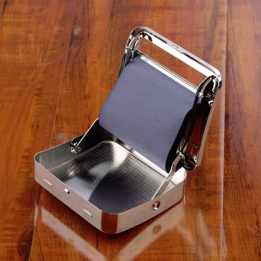 

88 * 79 * 22mm Metal Automatic Cigarette Tobacco Roller Roll Rolling Machine Box Case Tin Drop Shipping New Arrival