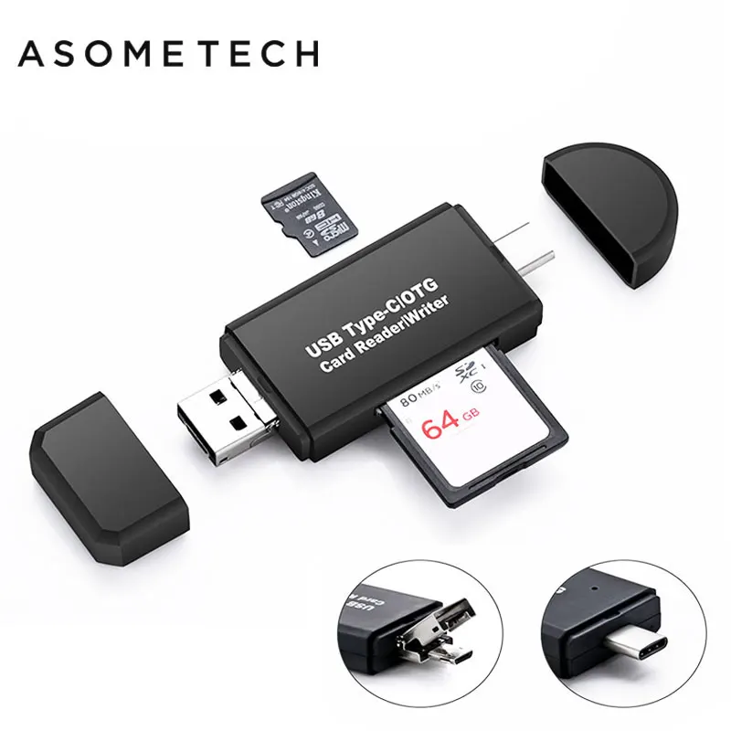 3 в 1 type C/Micro USB/USB OTG Кардридер высокоскоростной USB 2,0 универсальный OTG TF/SD для Macbook компьютера Android удлинитель