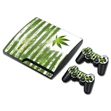Decalque de Vinil Adesivo de pele PS3 Slim Matte Protetora Reutilizável + ervas daninhas para PlayStation 3 slim Console TN-P3Slim-1218
