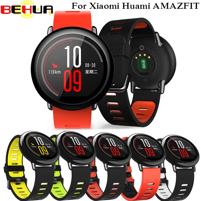 

BEHUA 22 мм спортивный силиконовый ремешок на запястье для Xiaomi Huami Amazfit Stratos Pace 2S 2 3 GTR Смарт-часы сменный ремешок аксессуары