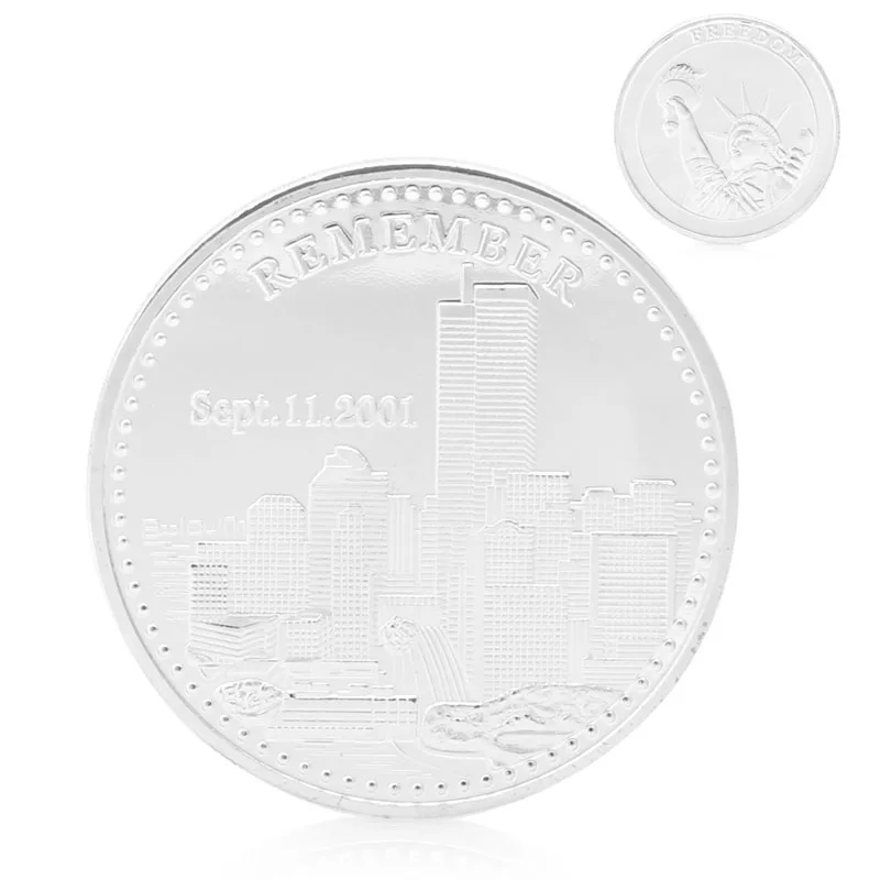 

Remember 09.11.2001 World Trade Center Freedom Silver Plated Commemorative Coin 1pc