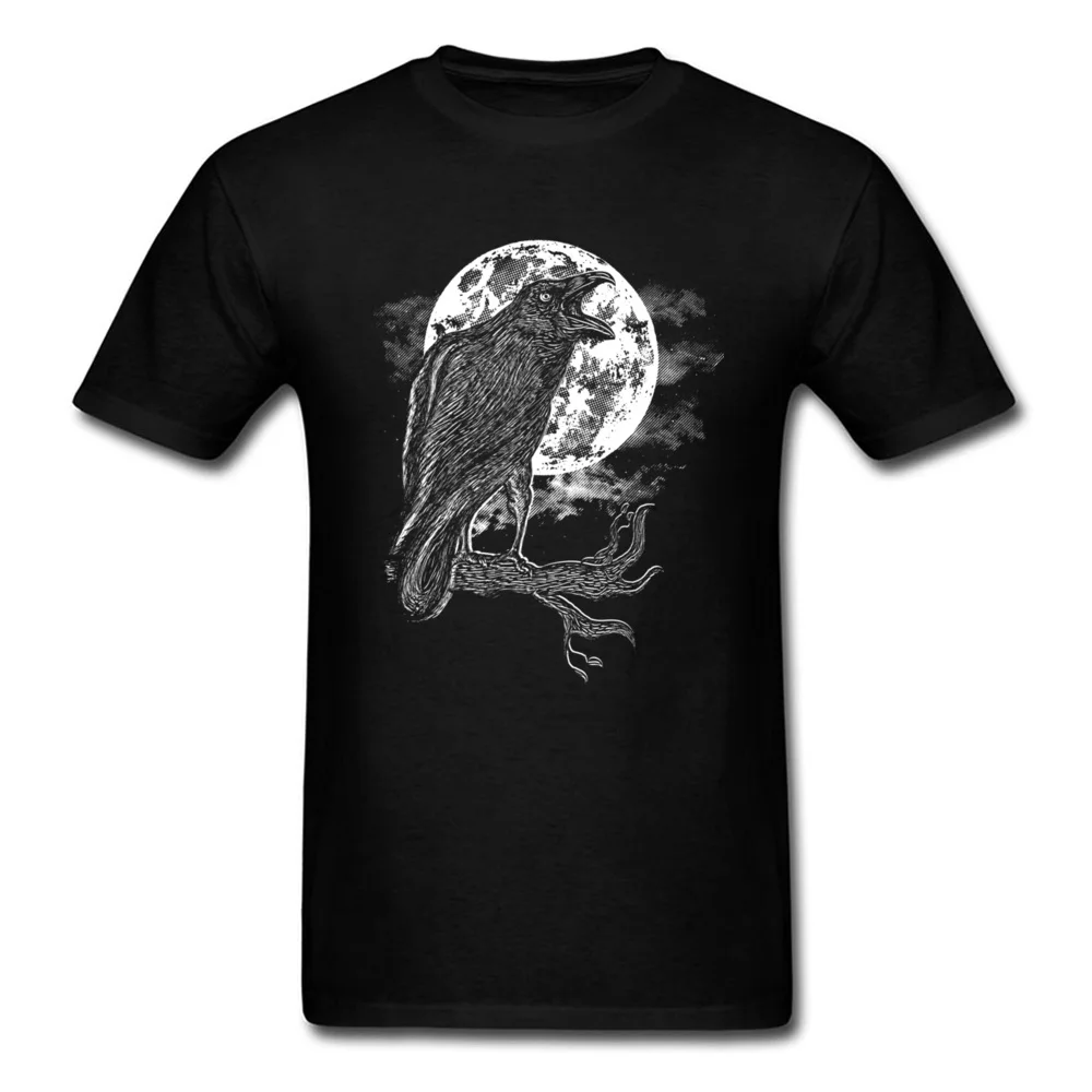 Design Night Caw Round Neck T-Shirt Summer Tops Shirts Short Sleeve for Men Prevalent 100% Cotton comfortable T-shirts Night Caw black