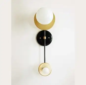 

2019 NEW Nordic new modern minimalist style living room bedroom corridor brass wall lamp model room Creative wall l