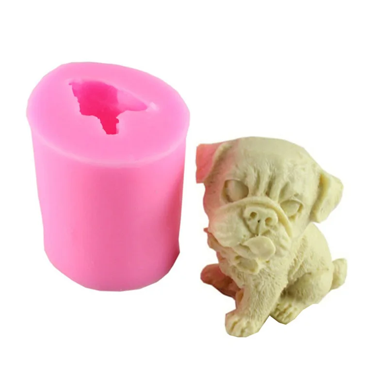 3D Dog Silicone Candle Mold Handmade Soap Polymer Clay Molds DIY Jelly
