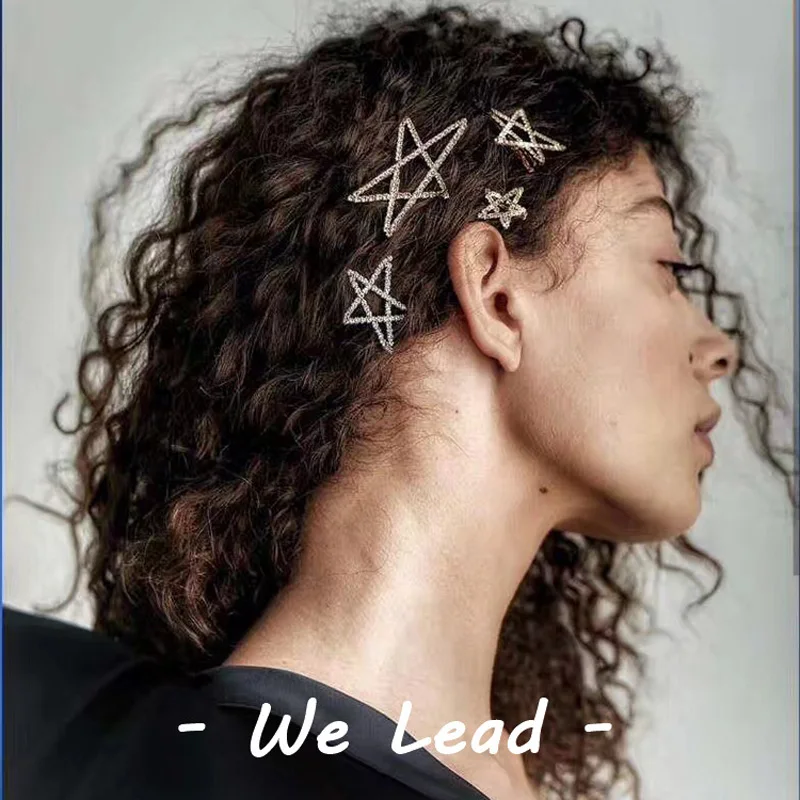 

Ubuhle 2Pcs Silver Star Hair Clips Rhinestone Heart Hair Barrette Hairpin Hair Styling Accessories for Women Girls Party Jewelry