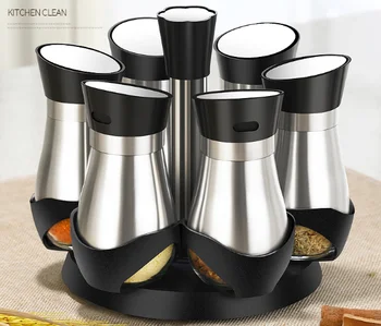 

Creative Seasoning Box Set Kitchen Health And Hygiene Seasoning Jar Home Rotation Convenient 6 Piece Seasoning Box Set Q215