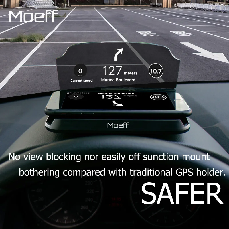 

Moeff Universal HUD Car Phone Holder Stand Mobile Support Cellular Phone Mount for iphone 5 6 7 8 X Plus Samsung s6 s8 Xiaomi 4x