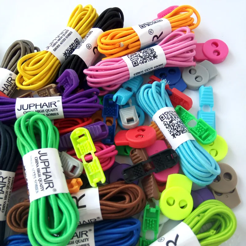 JIP 50 pairs Fashion Locking no Tie Lazy ShoeLaces Sneaker Elastic Shoelaces Children Safe Elastic Shoe Laces Cordones Zapatilla
