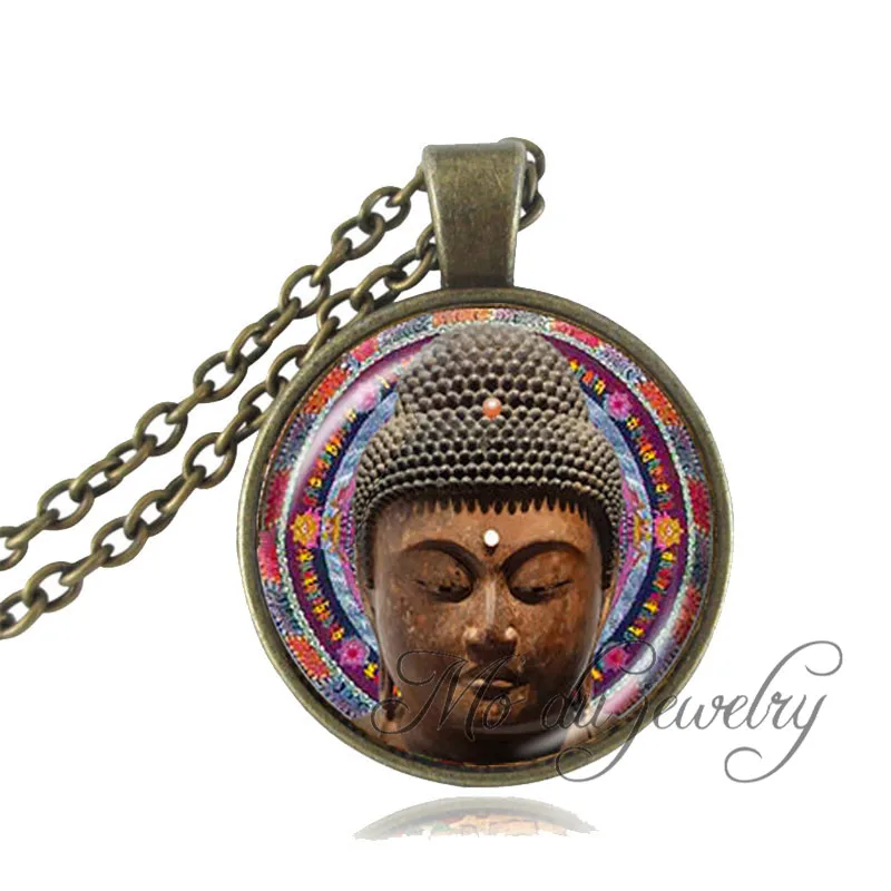 Buddha Pendant Buddhist Jewelry Buddha Photo Mandala Necklace Spiritual