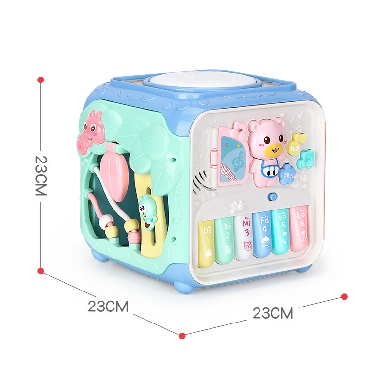 Education Baby Hexahedron Multi-function Hand Drums Cube Game Table Multi-Faceted Wisdom House Music Smart Birthday Gifts