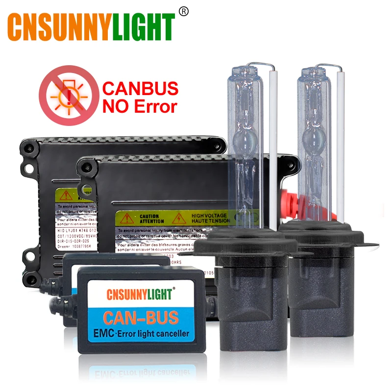 CNSUNNYLIGHT CANBUS Xenon HID комплект H7 H1 H11 фары без ошибок/мигания 4300K 6000K 8000K H4 9005 9006 880 H3 ксеноновая лампа