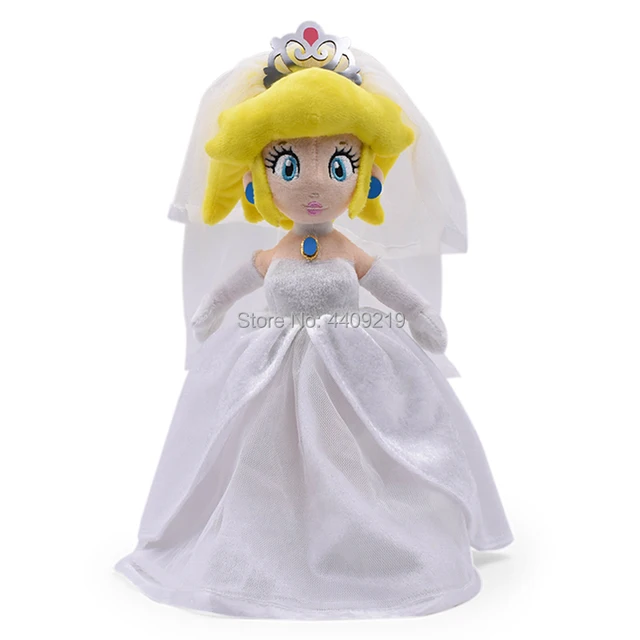 33CM Super Mario Odyssey Wedding Dress Princess Peach Soft Plush Toys Baby Girl's Gift