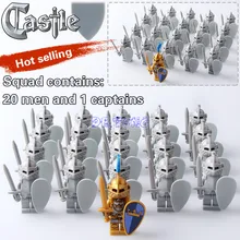 DR TONG Super Heroes Medieval Castle Blue King Knight Red Lion with Weapons Heavy Shield Building