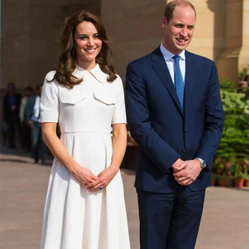 Однотонное белое платье принцессы Kate Middleton Модные Повседневные платья а