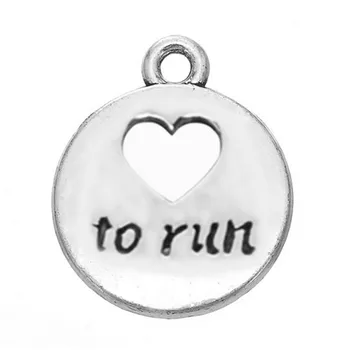 

Novelty Design Eco friendly Alloy Love To Run Charm Runner Sport bracelet necklace making accessory diy